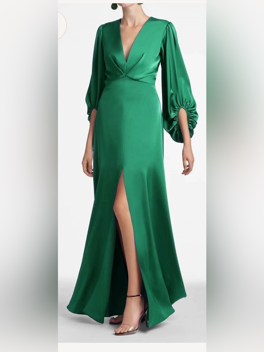 Sachin + Babi Emerald Green  Long Sleeve Maxi Gown THE JENNY DRESS